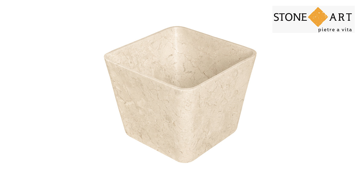 Lavabo bagno da appoggio in MARMO bianco 40x40x30h | Stone Art